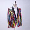 Men's Colorful Vertical Pattern Sequin Dress Top