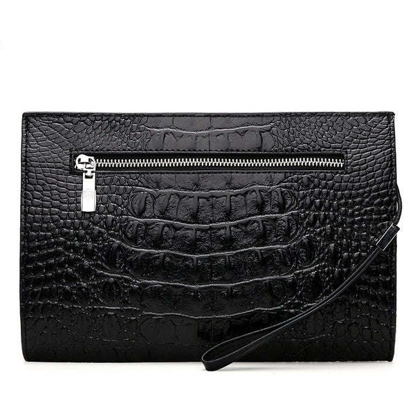 Business Long Leather Bag With Zipper