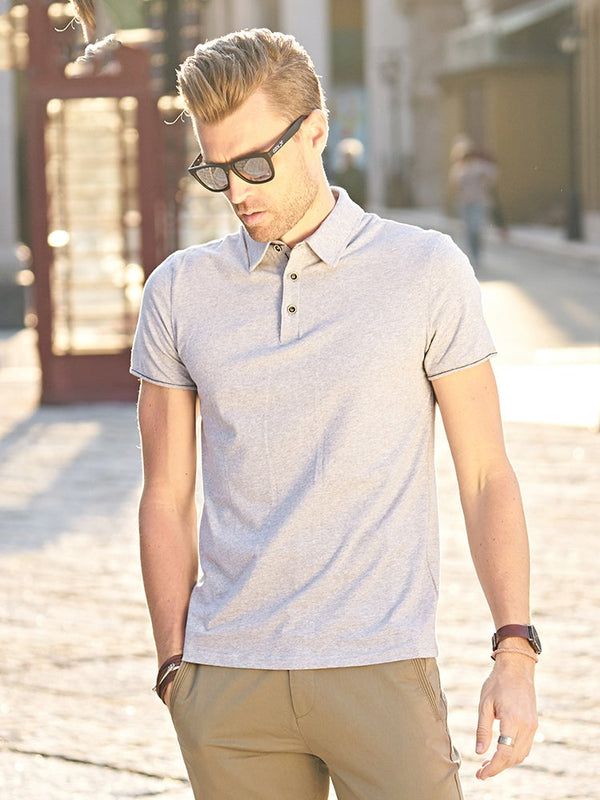 Business Lapel T-Shirt With Collar