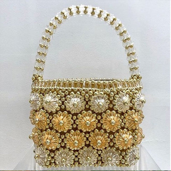 Chrysanthemum Beaded Flower Pearl Handbag