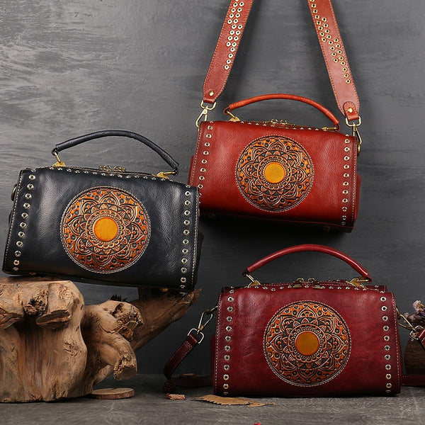 Leather Retro Rivets Handbags