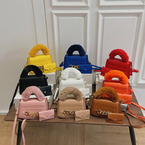 Plush Chain Handbag
