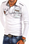 Lapel Printed Long Sleeved T Shirt