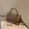 Flap Woven Fabric Plover Pattern Pendant Handbag