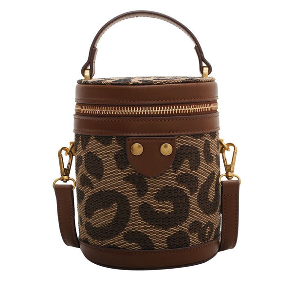 Winter Rivet Leopard Handbag