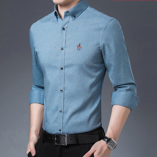 Men's Long-Sleeved Bamboo Fiber Shirt