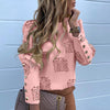 Buttoned Long-Sleeved Printed Shirt Top