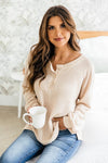 Fashion Round Neck Waffle Knit Pullover