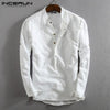 Vintage Men Cotton Linen Shirt