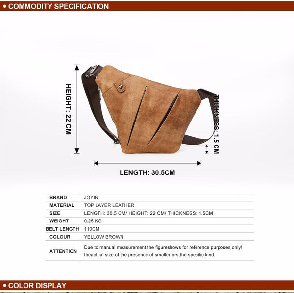 Genuine Leather Crossbody Bag -Sling Chest Bag